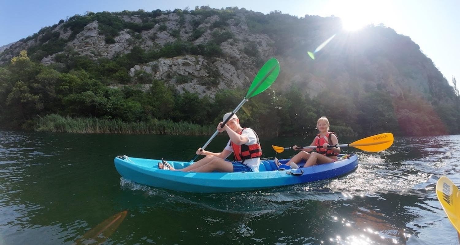 Kayaking in Croatia — the Cetina River meeting the Adriatic at Omiš